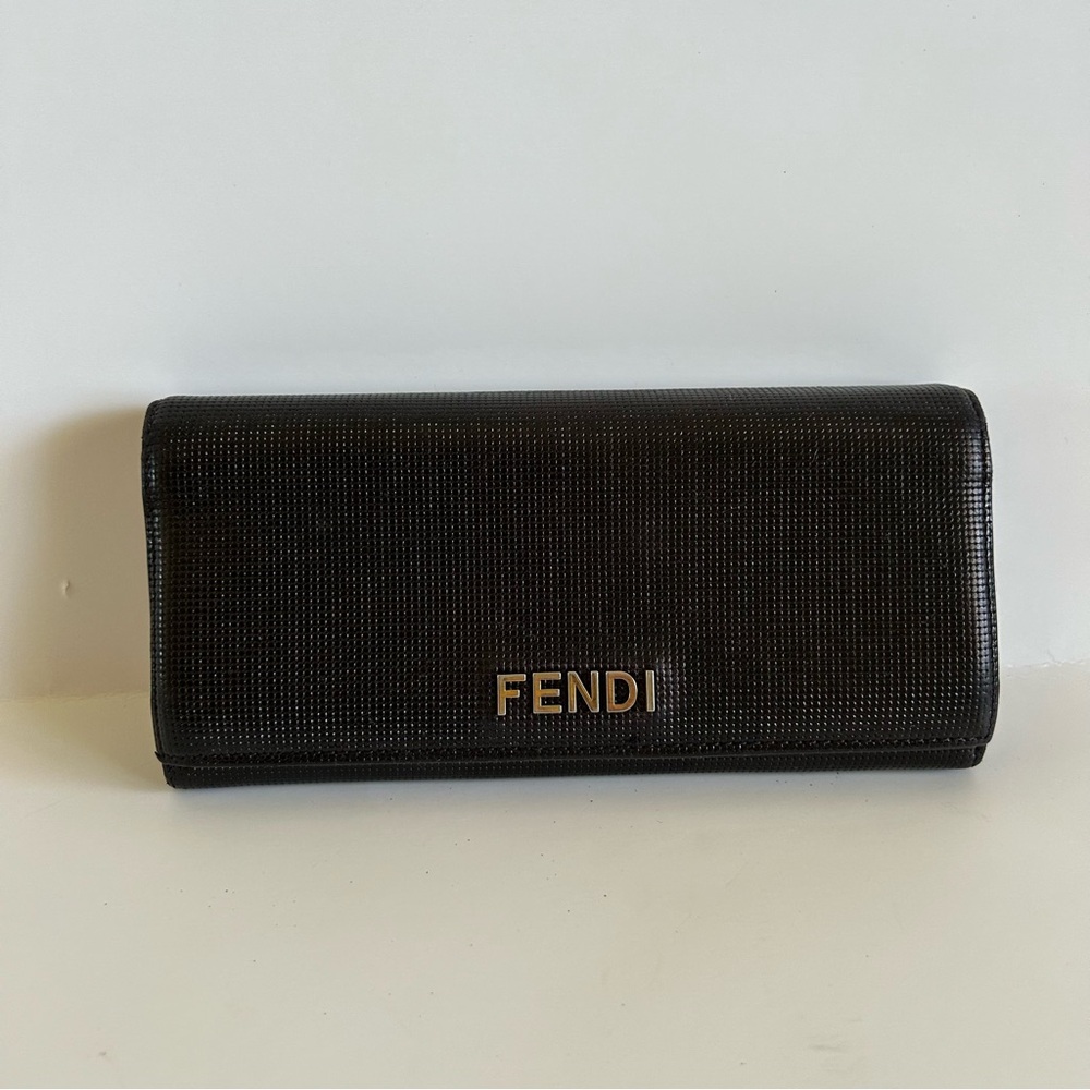 Fendi Black Textured wallet